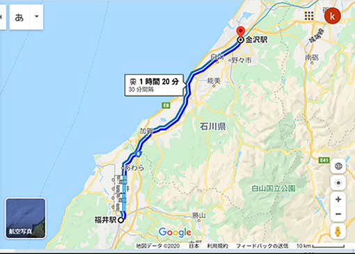 福井から金沢