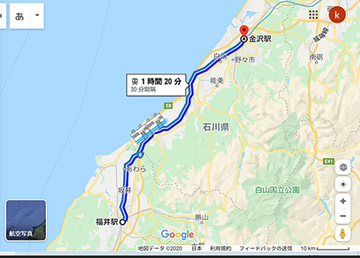 福井から金沢