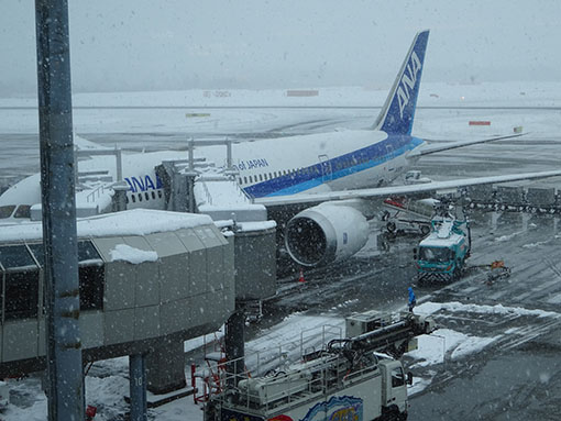 千歳空港の飛行機